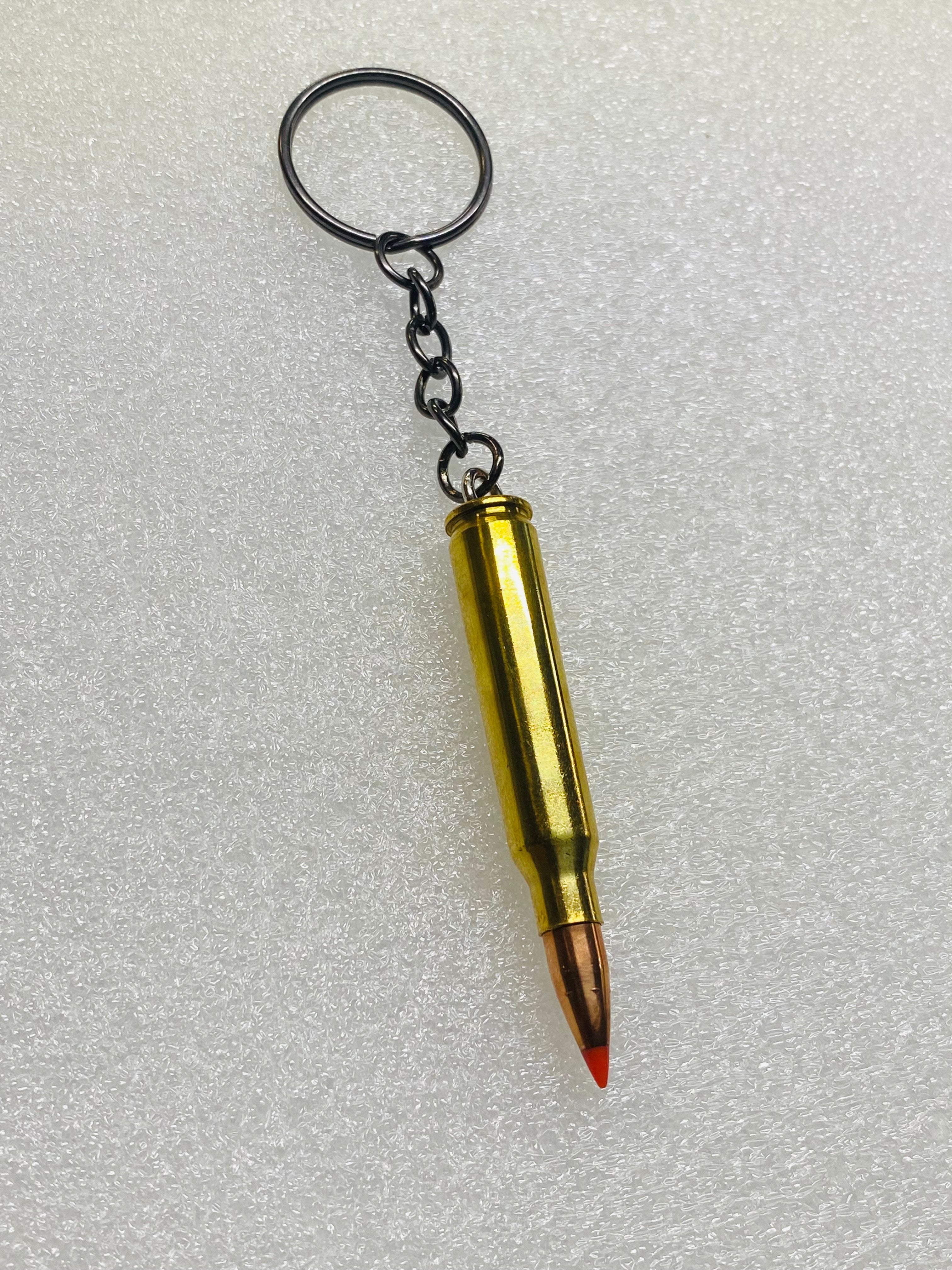 .223 5.56 Bullet Keychain Key Chain Unique Gift W/Black Keychain