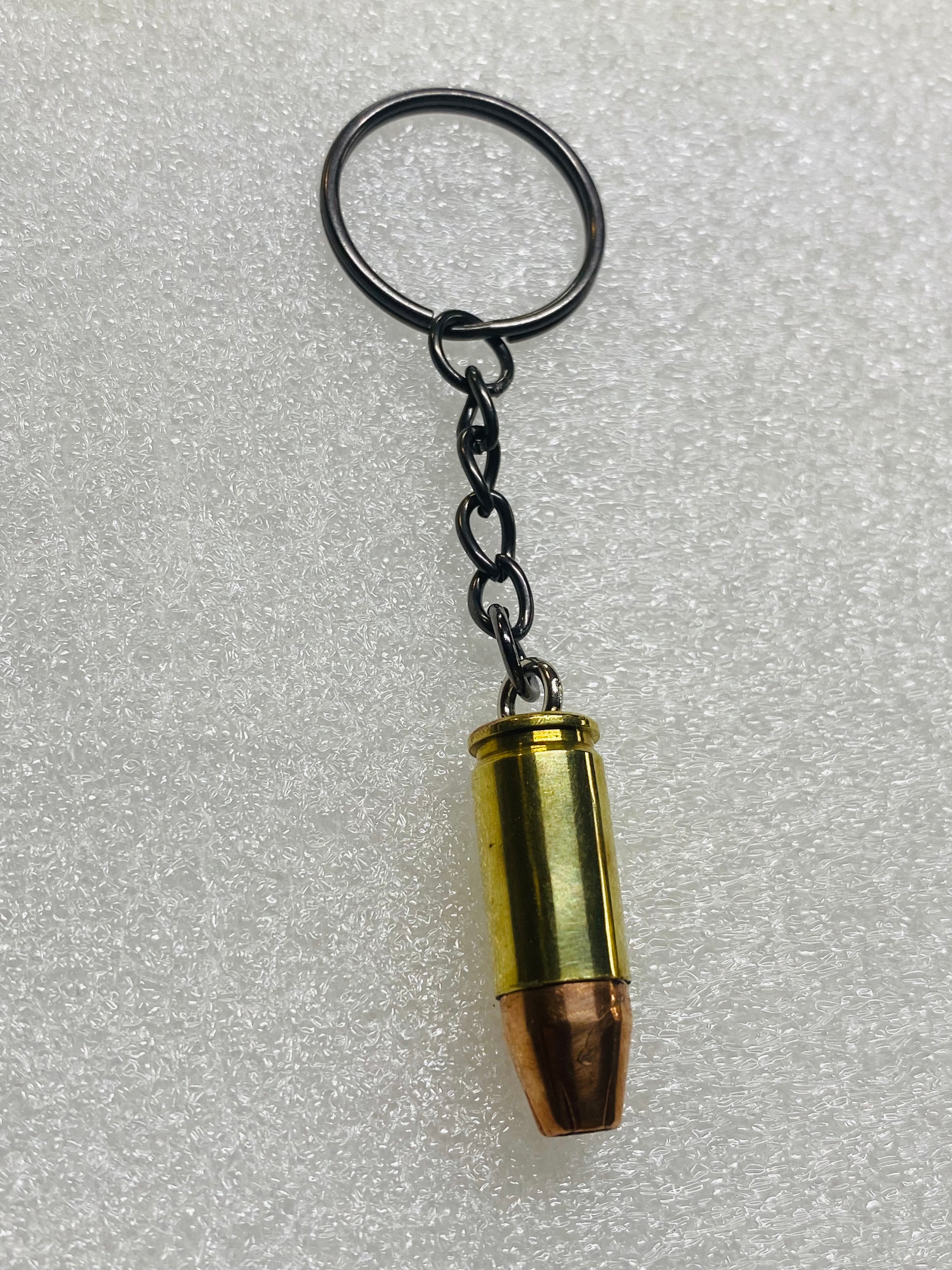 9mm Bullet Hollow Point Keychain Key Chain Unique Gift W/Black Keychain