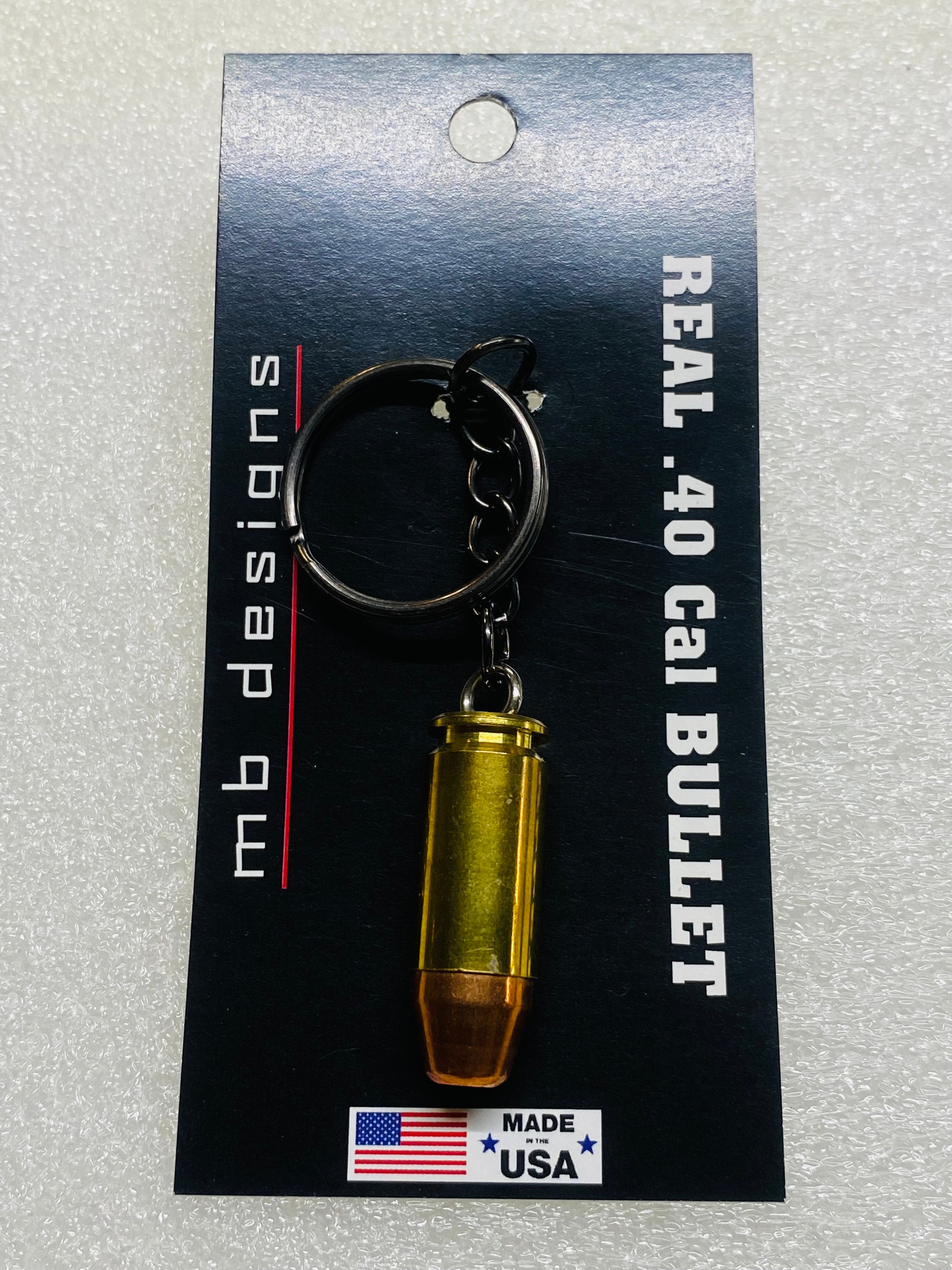 .40 Cal Bullet FMJ Keychain Key Chain Unique Gift W/Black Keychain