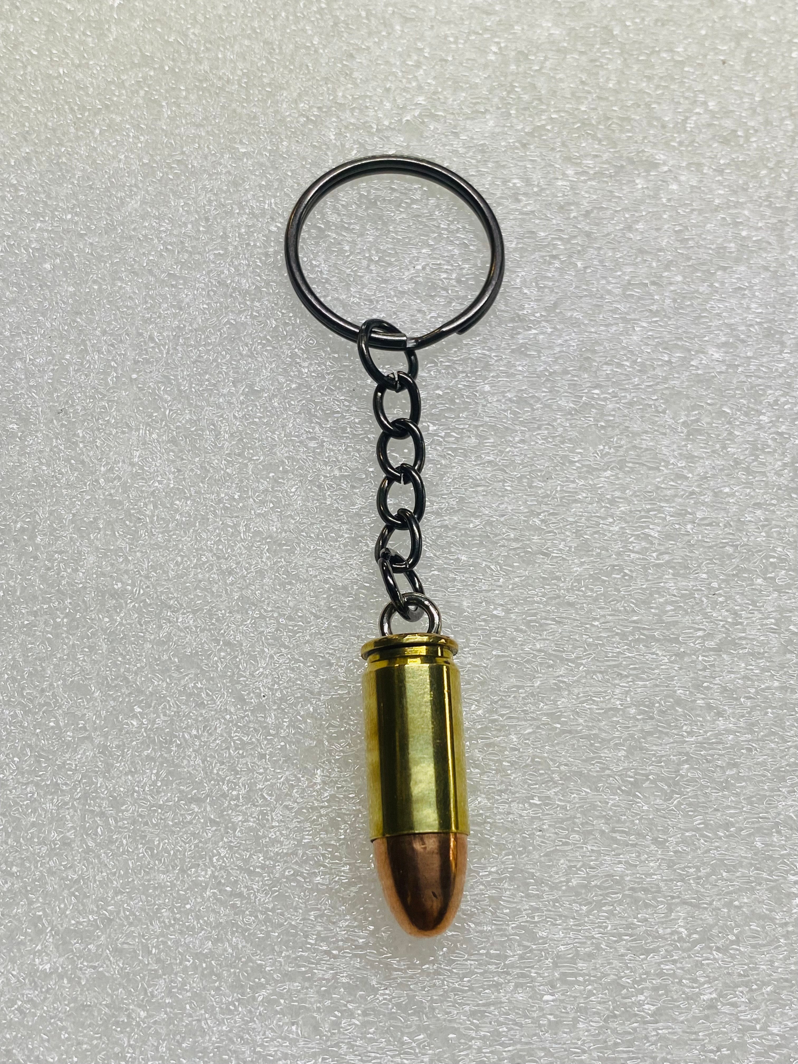 9mm Bullet FMJ Keychain Key Chain Unique Gift W/Black Keychain
