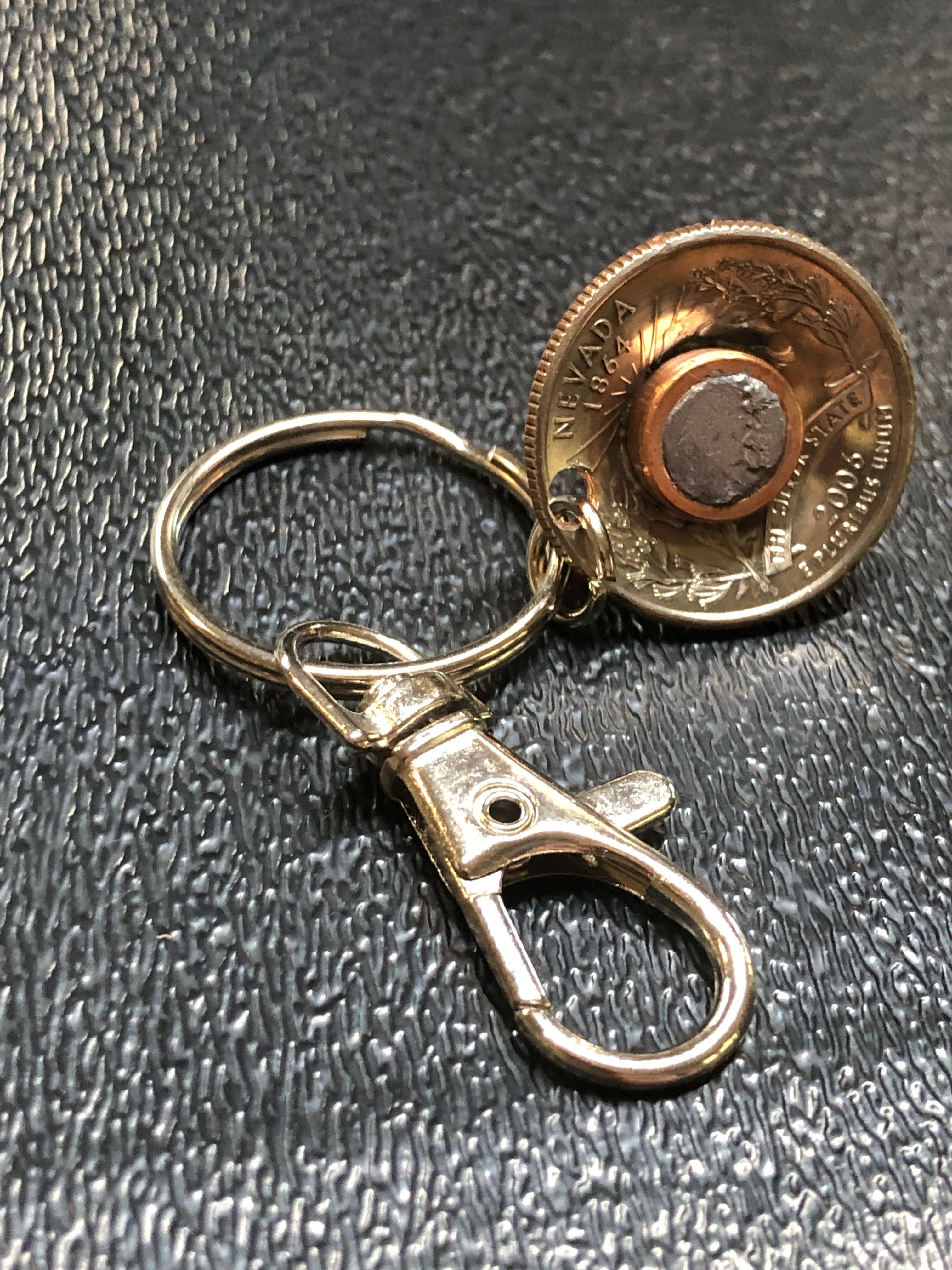 .40 Cal FMJ Bullet Quarter Keychain Key Chain Unique Gift