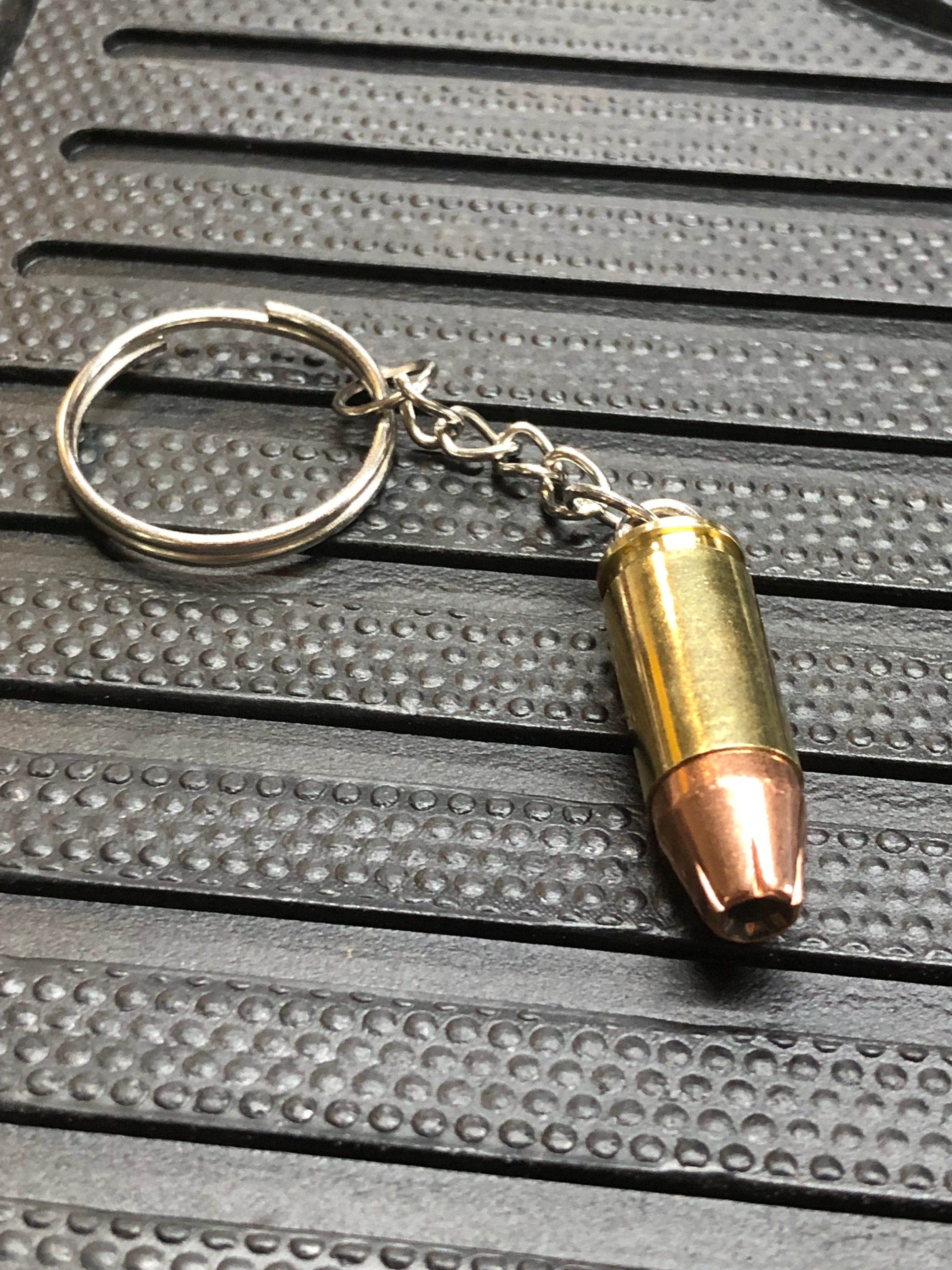 9mm Bullet Hollow Point Keychain Key Chain Unique Gift W/Black Keychain