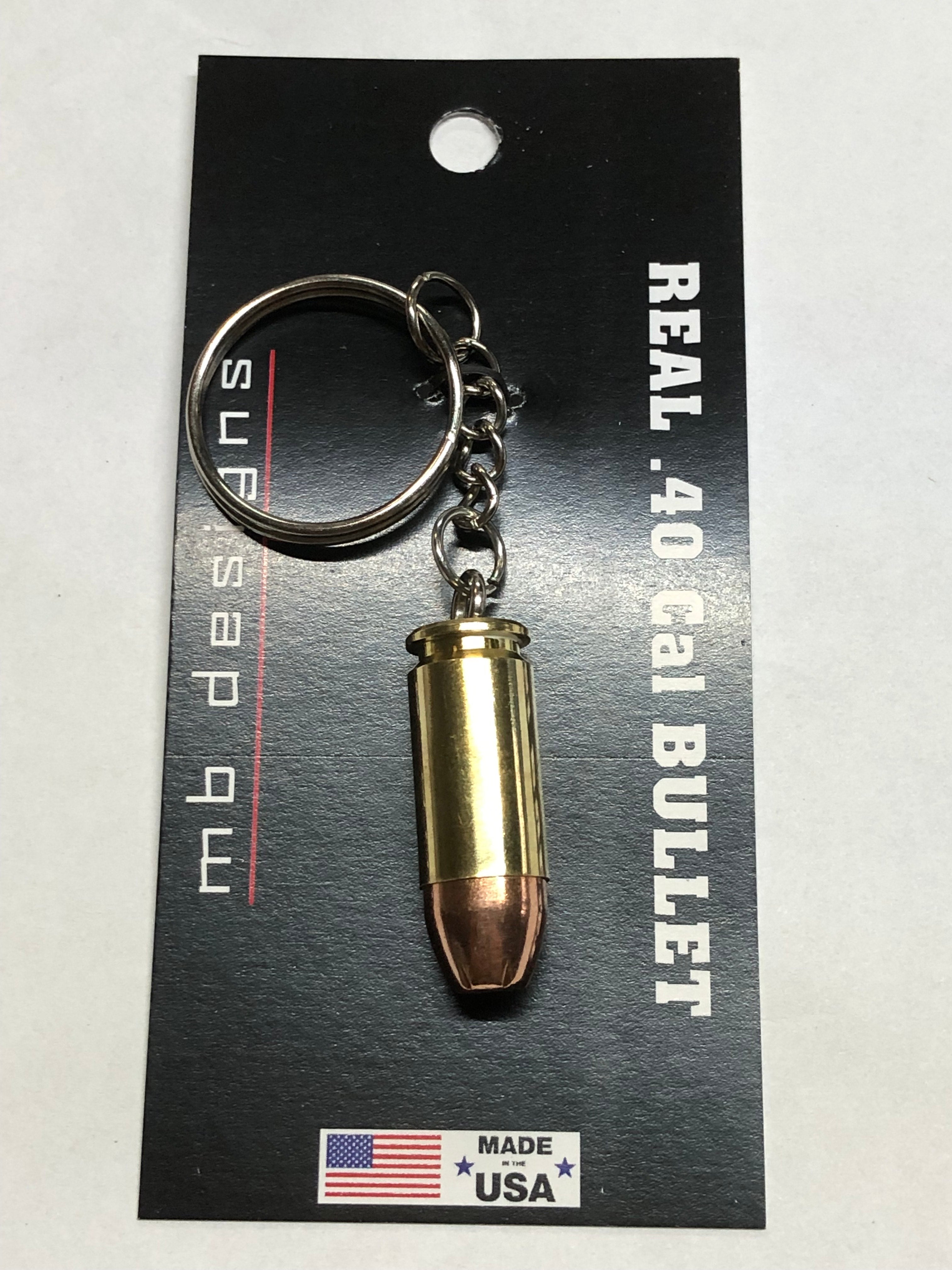 .40 Cal Bullet Hollow Point Keychain Key Chain Unique Gift