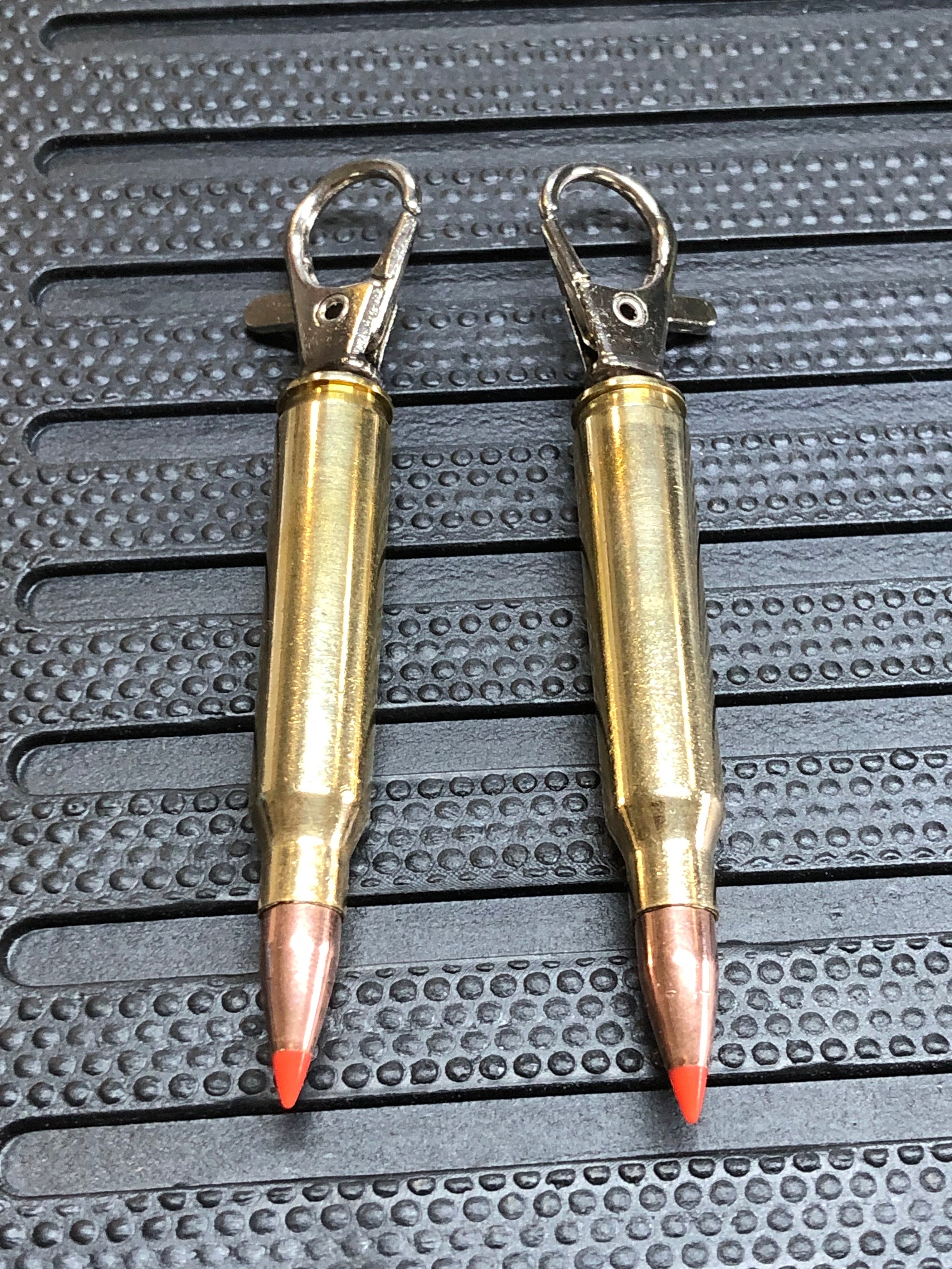 Pair Of .223 5.56 Bullet Zipper Pulls Or Keychains Unique Gift