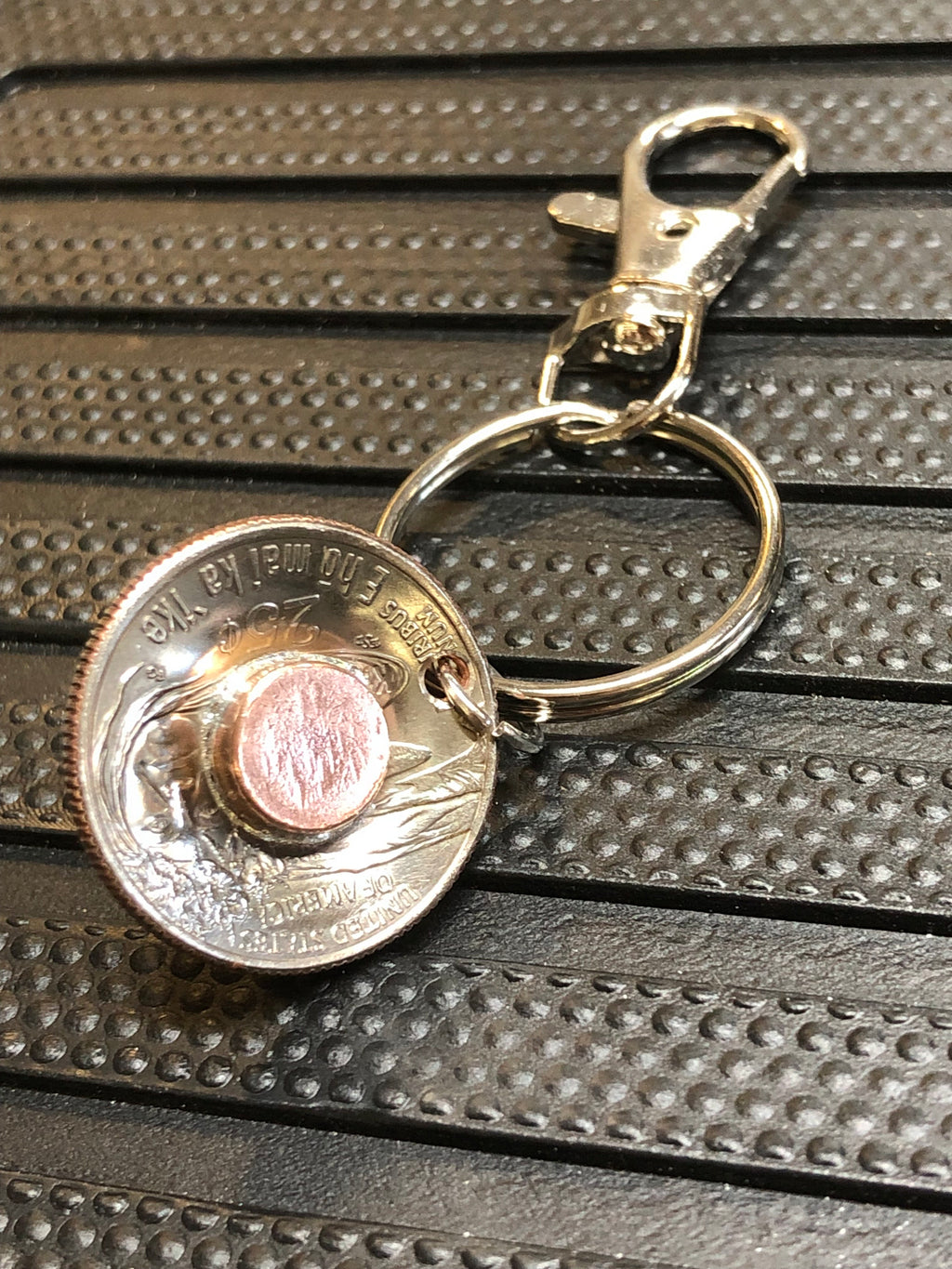 9mm Hollow Point Bullet Quarter Keychain Unique Gift