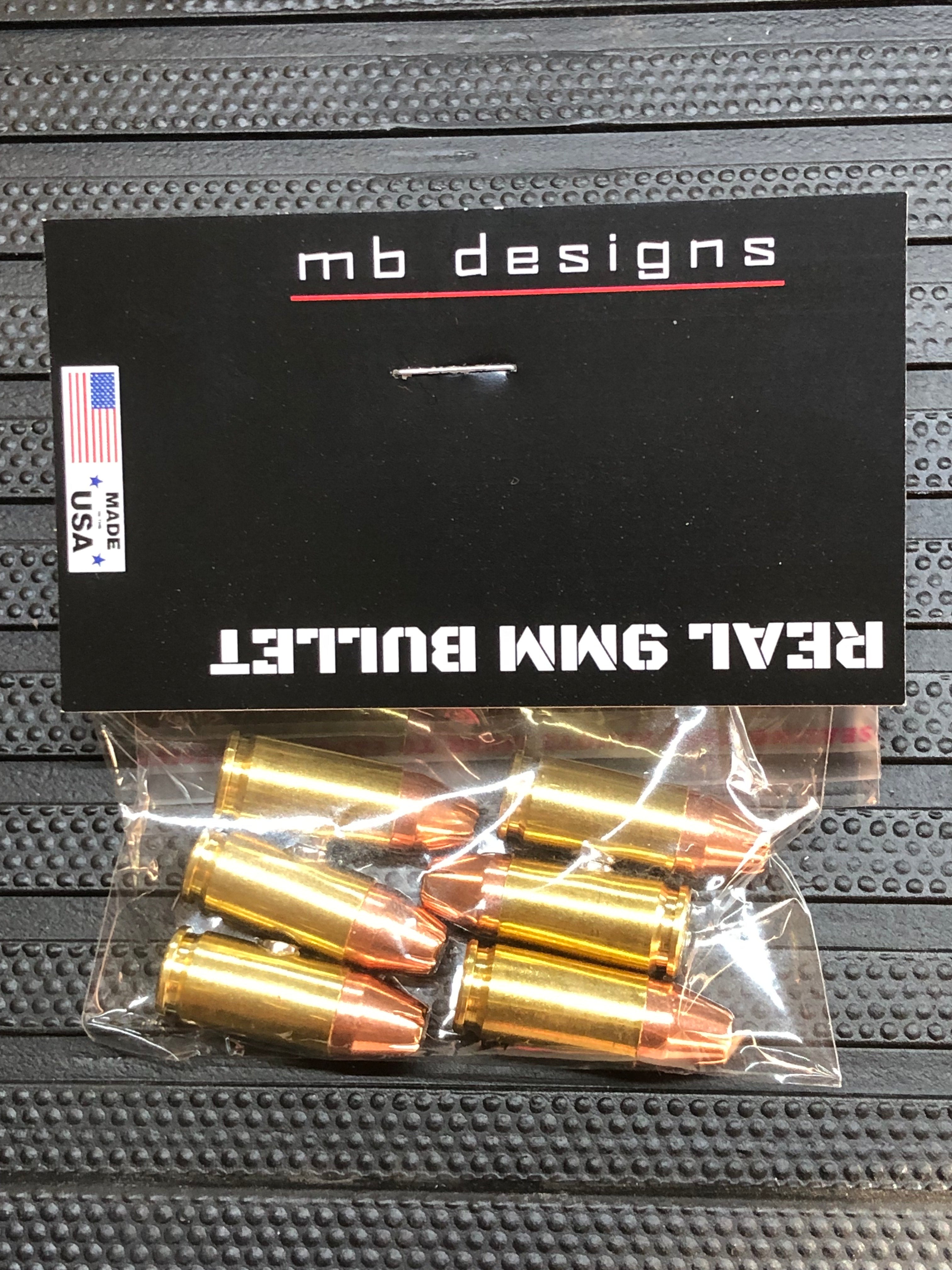 6 Pack Of 9mm Hollow Point Bullet Fridge Toolbox Magnets