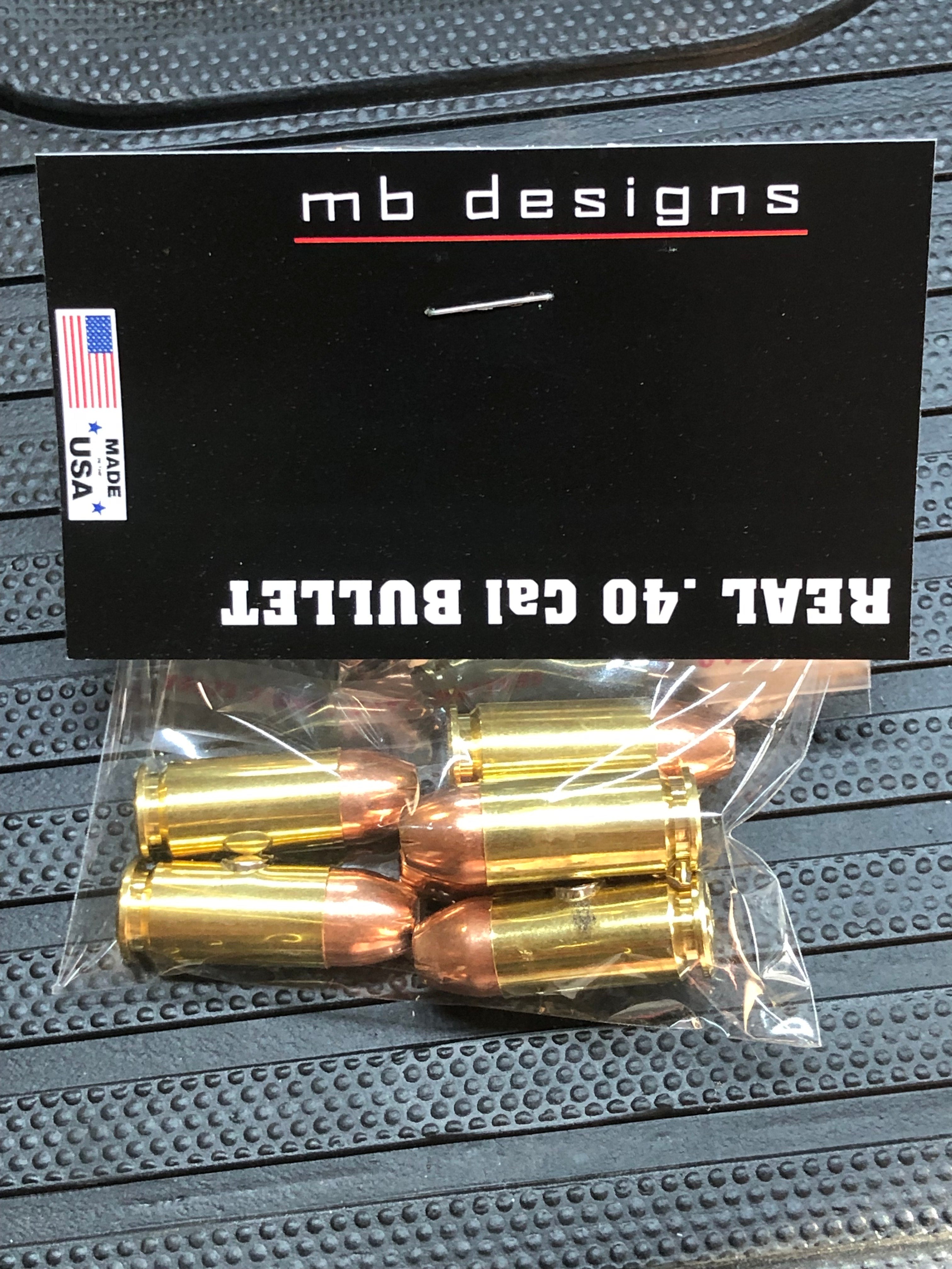 6 Pack Of .40 Cal. Hollow Point Bullet Fridge Toolbox Magnets