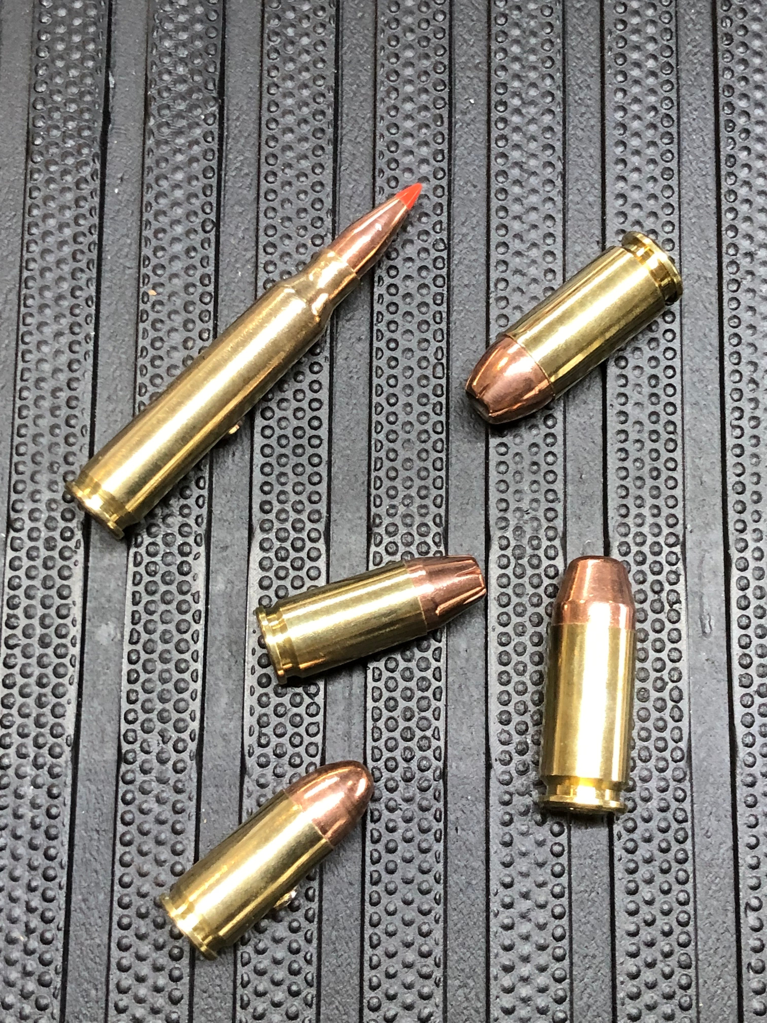 5 Pack Of Assorted Bullet Fridge Toolbox Magnets .223 .40 9mm
