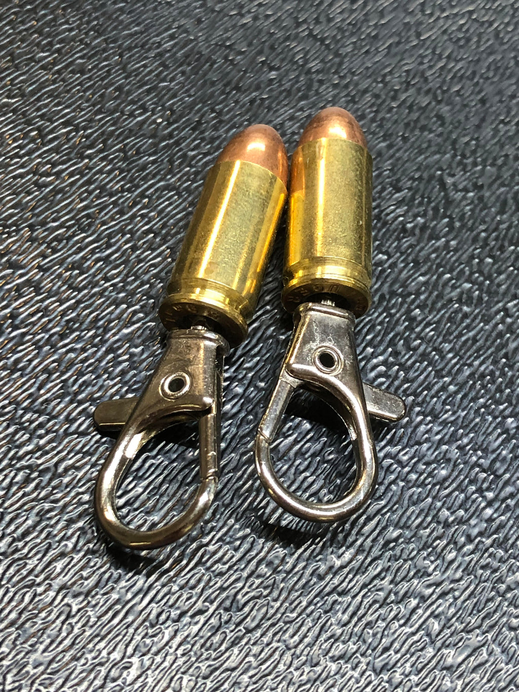 Pair Of 9mm FMJ Bullet Zipper Pulls Or Keychains Unique Gift