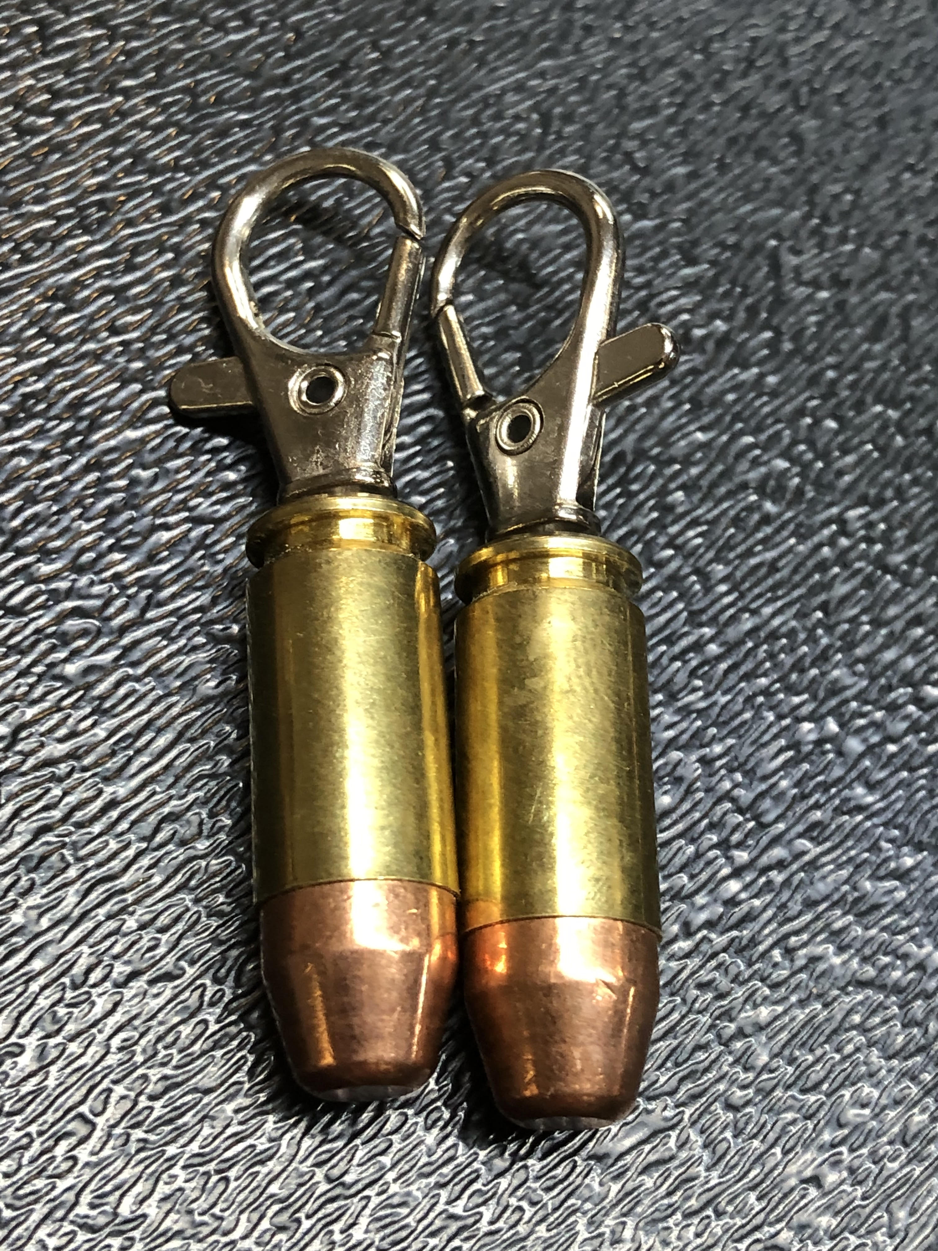 Pair Of .40 Cal FMJ Bullet Zipper Pulls Or Keychains Unique Gift