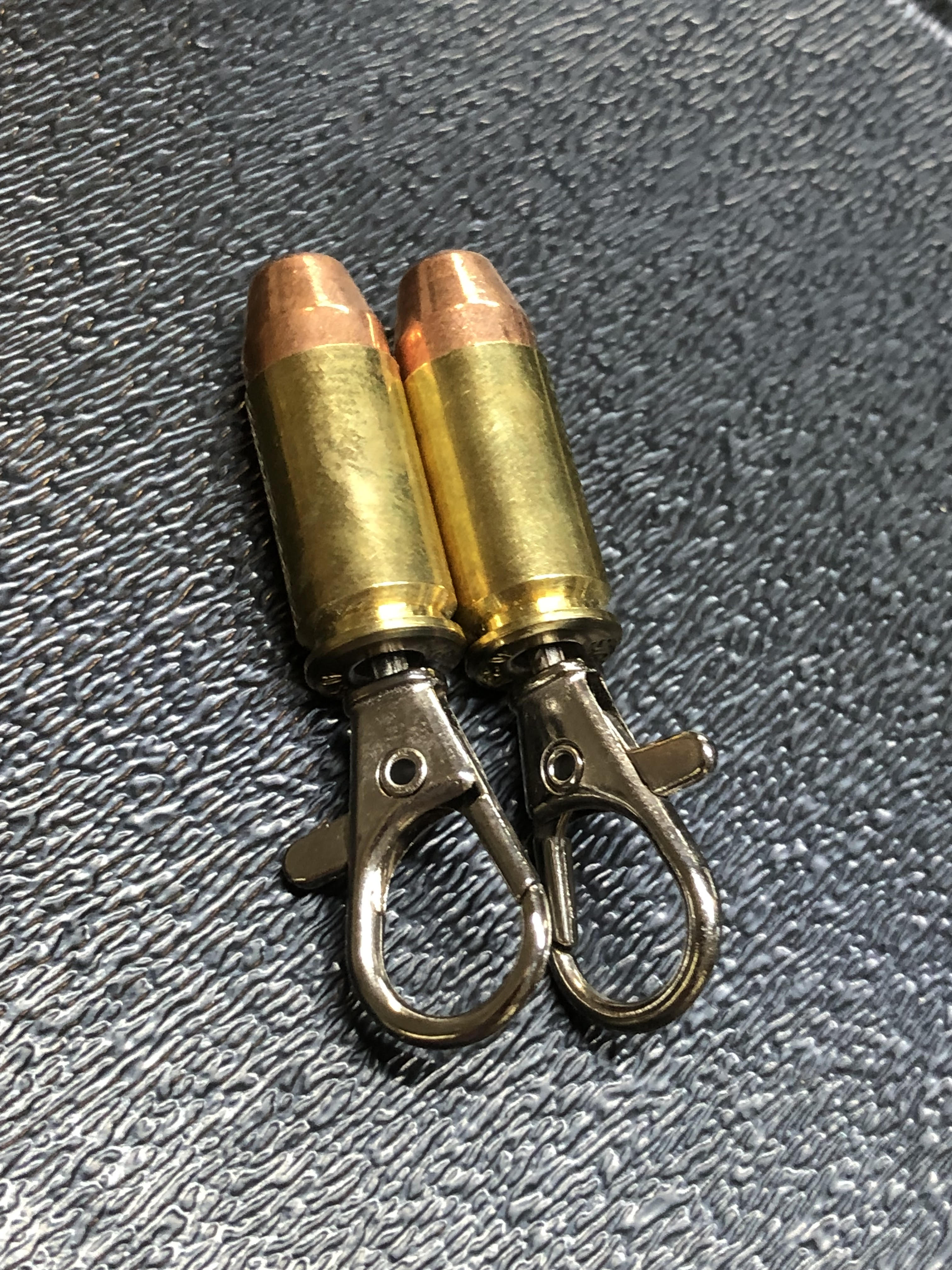 Pair Of .40 Cal FMJ Bullet Zipper Pulls Or Keychains Unique Gift